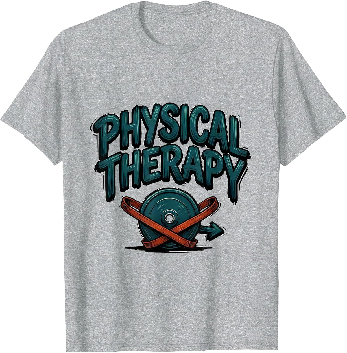 Men's Physical Therapy Retro Sign Painter Showcard Therapist Gift T-Shirt - Heather Grey