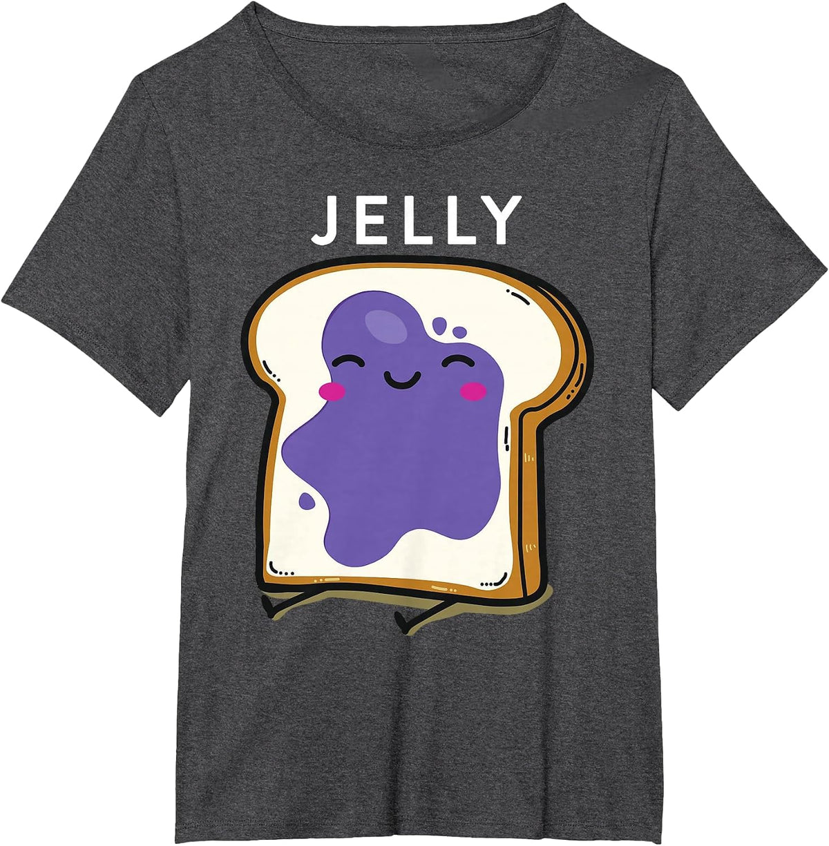 Peanut Butter & Jelly Matching Couple Shirts Funny Outfits T-Shirt - Dark Heather Grey