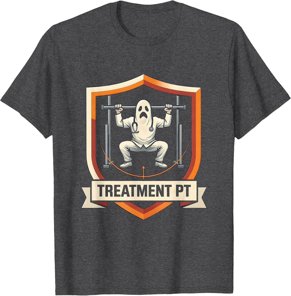 Treatment PT Funny Physical Therapy Halloween Therapist T-Shirt - Dark Heather Grey
