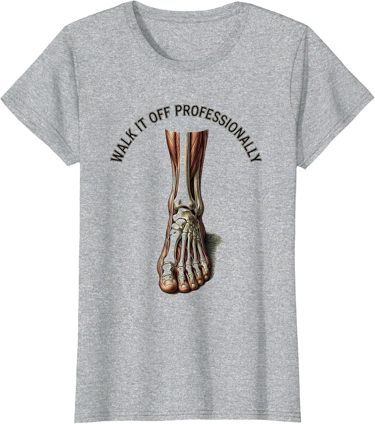 Women's Walk It Off Physical Therapy Humor Design T-Shirt - Heather Grey