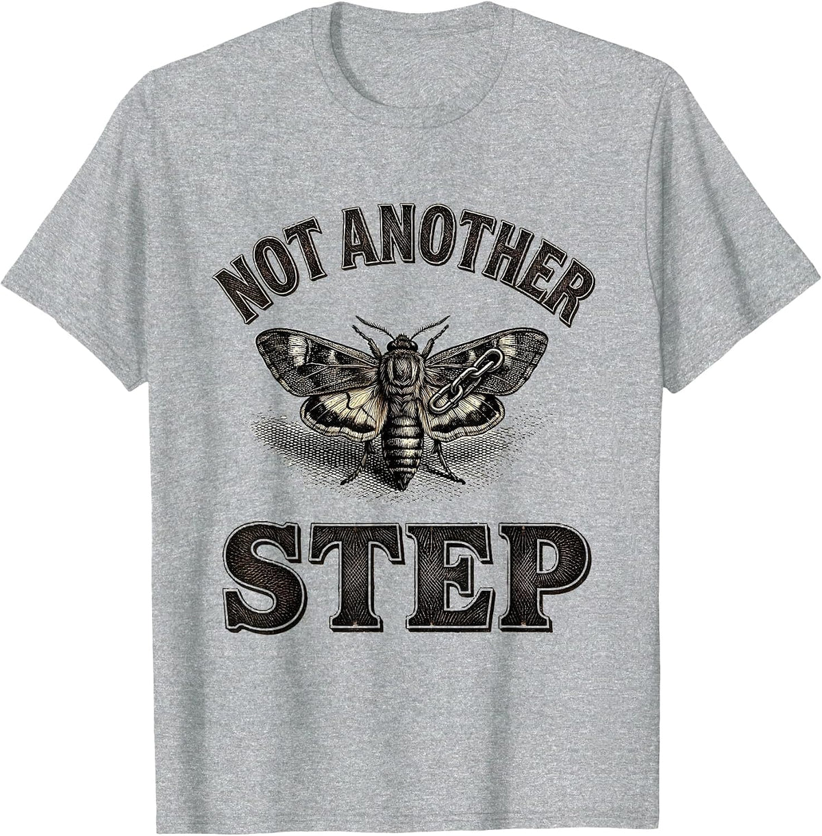 Men's Not Another Step Gothic Emo Alt Y2K Grunge Aesthetic T-Shirt - Heather Grey