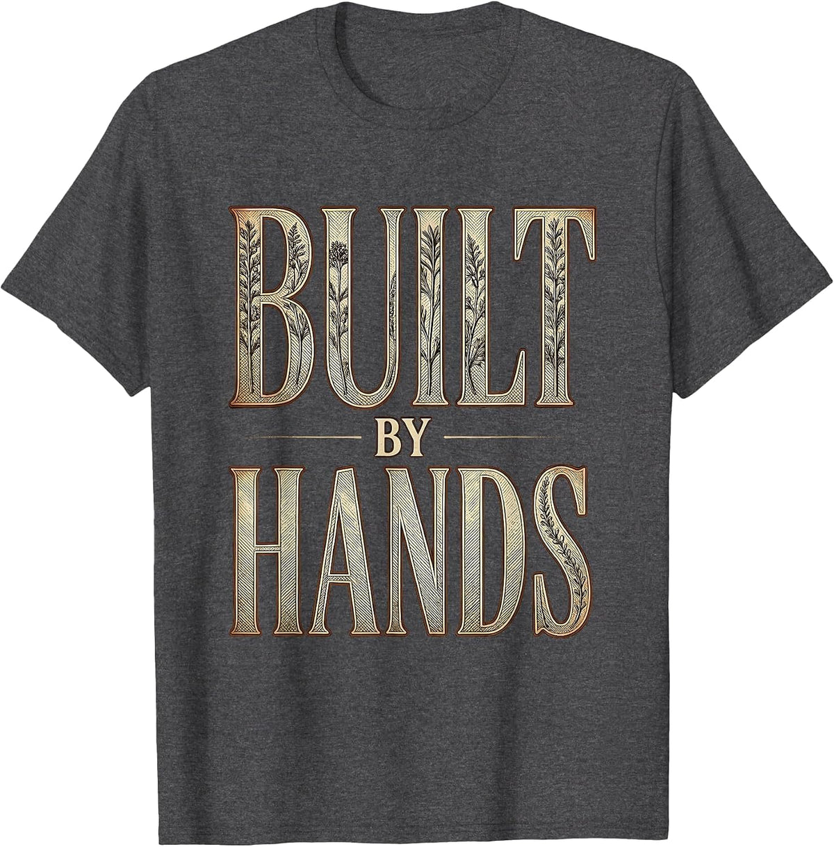 Built by Hands Labor Day Toolbelt Design T-Shirt - Dark Heather Grey