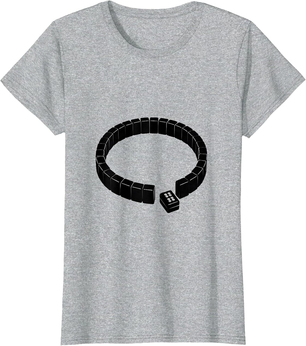 Women's Mahjong Tile Loop Minimalist Mahjong Player Gift T-Shirt - Heather Grey