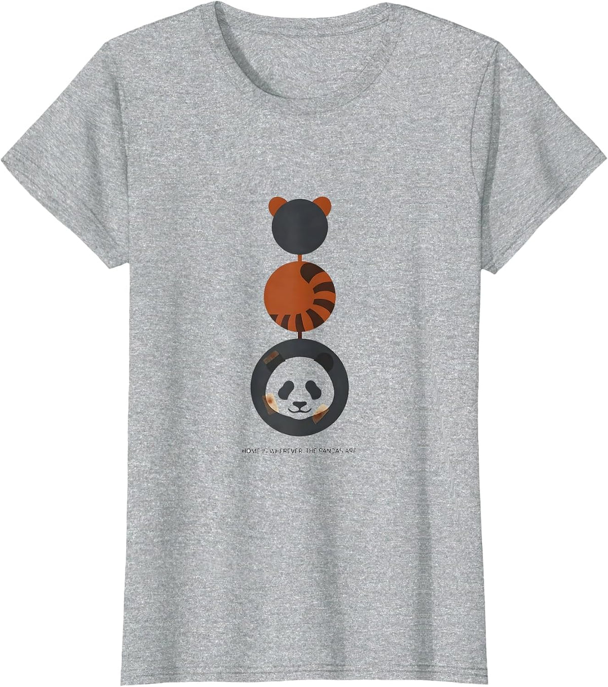 Women's Home Is Wherever The Pandas Are Funny Panda Lover Gift T-Shirt - Heather Grey