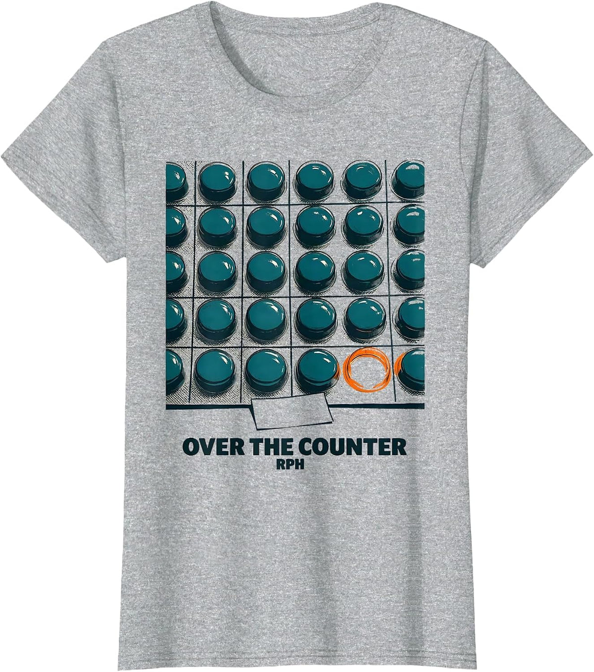 Over The Counter, RPh Funny Pharmacy Tech Pharmacist Humor T-Shirt - Heather Grey