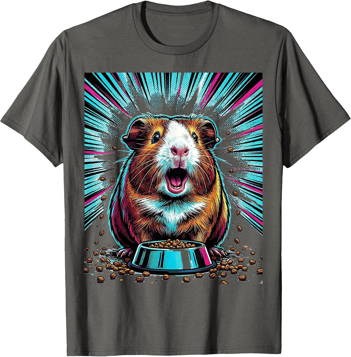 Guinea Pig Pop Art Cute Cavy Lover Humor T-Shirt - Asphalt Grey