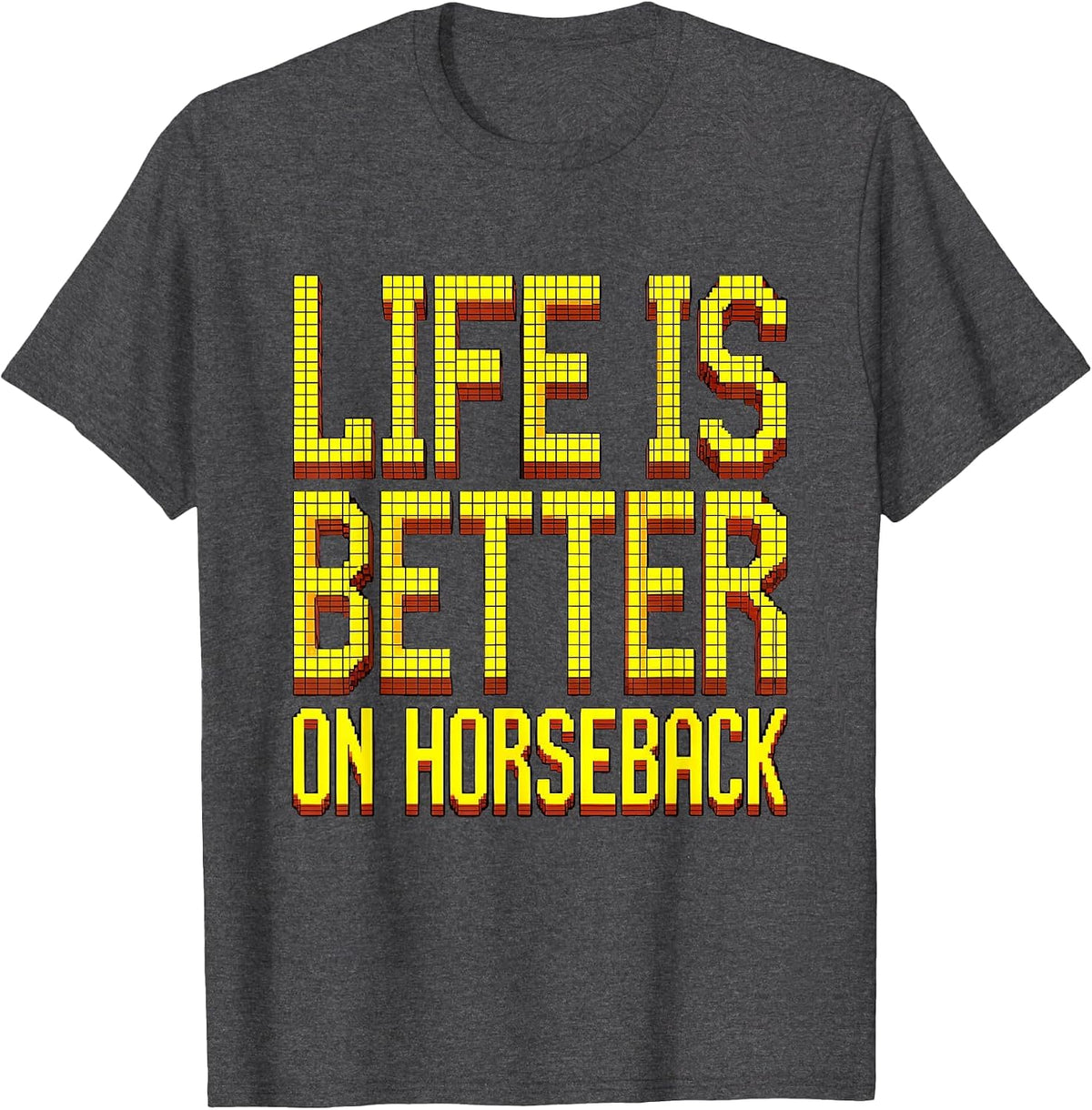 Life Is Better On Horseback Rodeo Design T-Shirt - Dark Heather Grey