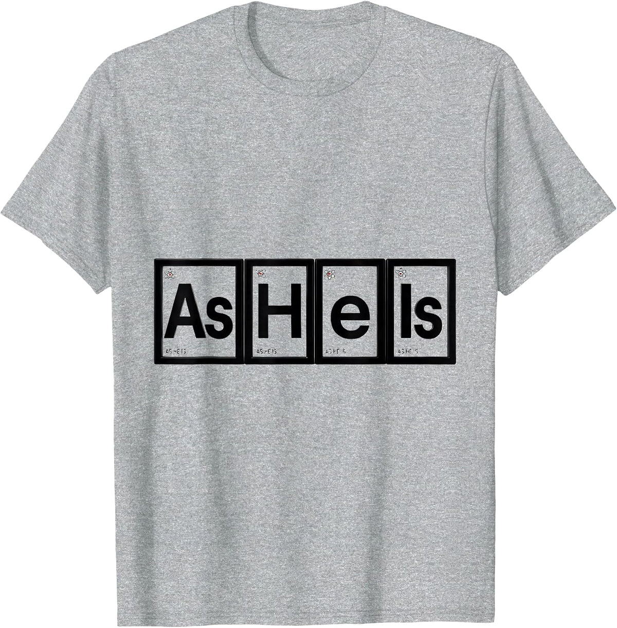 Men's As He Is Bauhaus Modernist Periodic Table Chemistry Teacher T-Shirt - Heather Grey