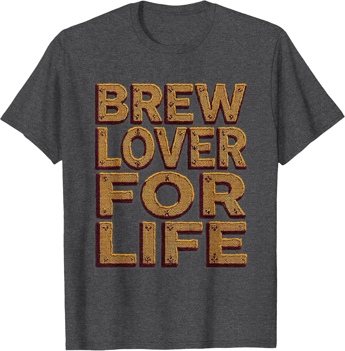 Brew Lover For Life Beer Fan Design T-Shirt - Dark Heather Grey