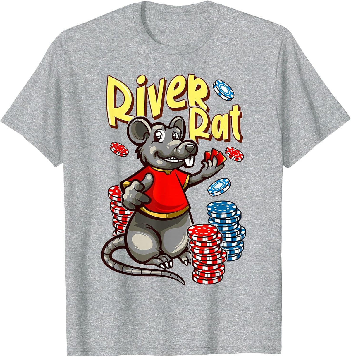 River Rat Poker T-Shirt - Heather Grey
