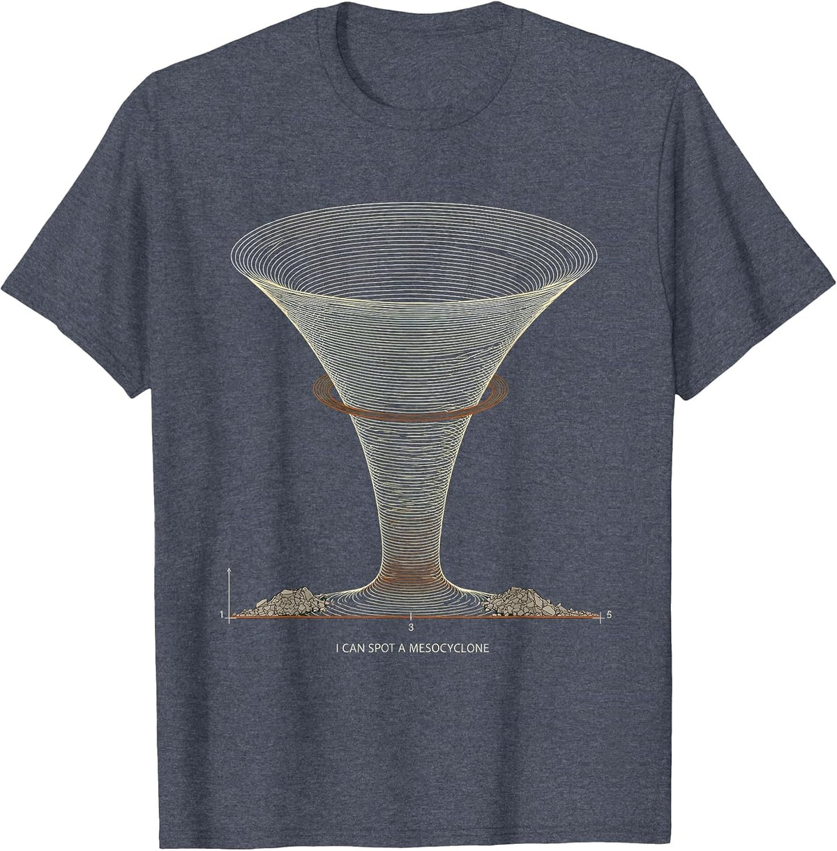 I Can Spot A Mesocyclone Funny Tornado Storm Chaser T-Shirt - Heather Blue