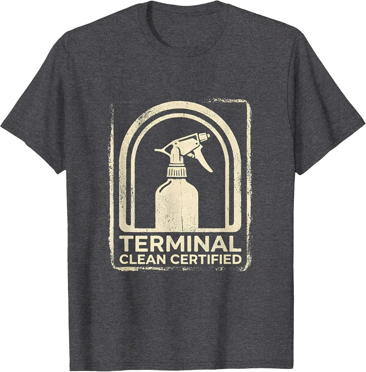 Terminal Clean Certified Rubber Stamp EVS Technician T-Shirt - Dark Heather Grey