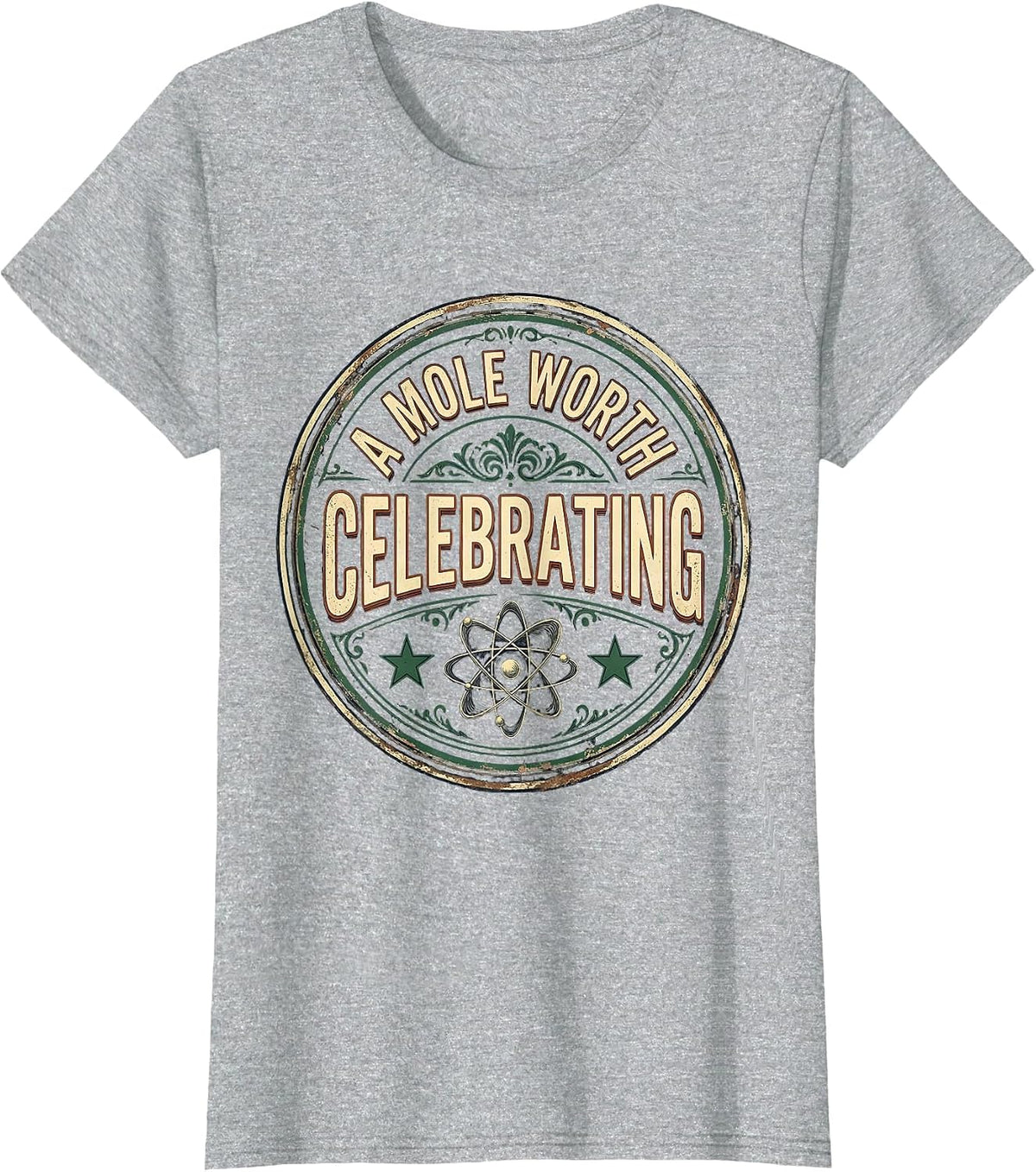 A Mole Worth Celebrating Vintage Science Teacher Chemistry T-Shirt - Heather Grey