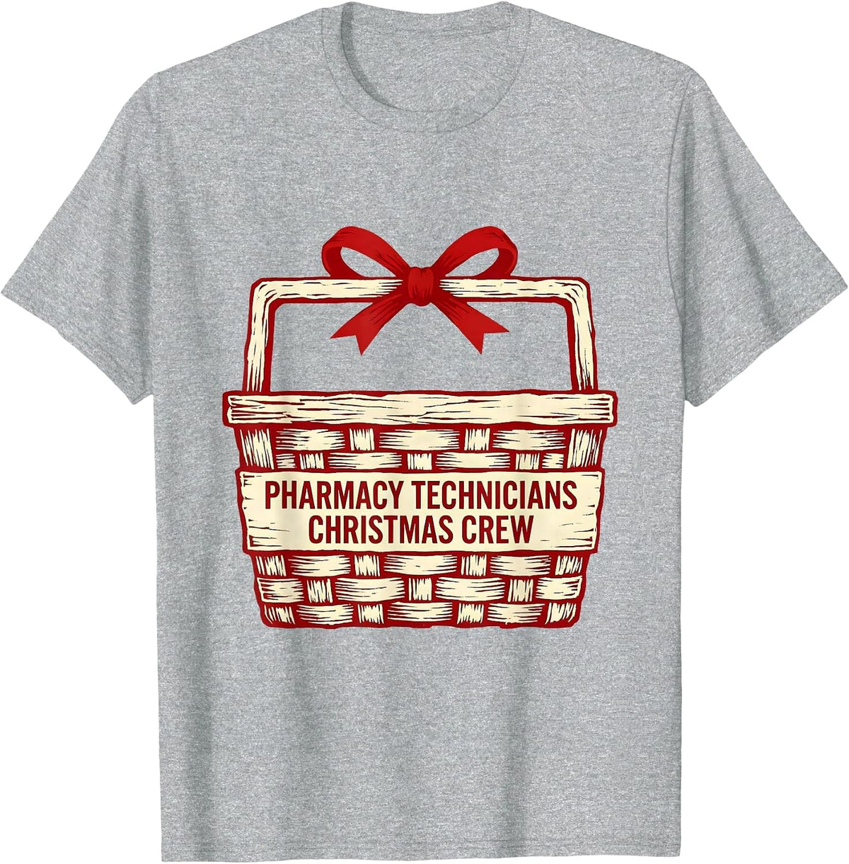 Men's Pharmacy Technicians Christmas Crew Funny Pharmacy Tech T-Shirt - Heather Grey