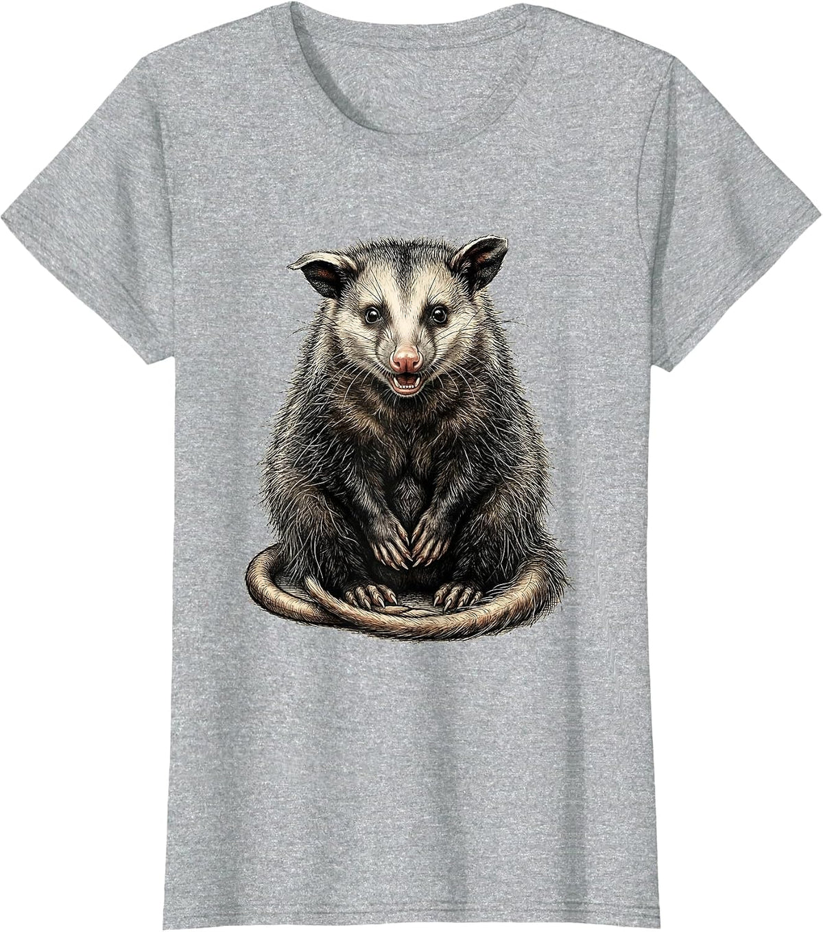 Opossum Funny Animal Lover Absurdist Humor T-Shirt - Heather Grey