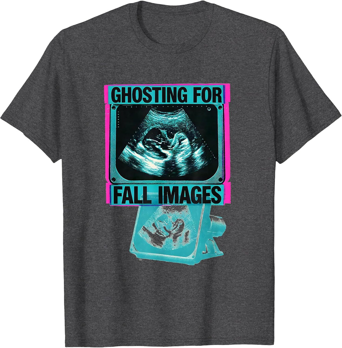 Ghosting For Fall Images Risograph Sonographer Halloween T-Shirt - Dark Heather Grey