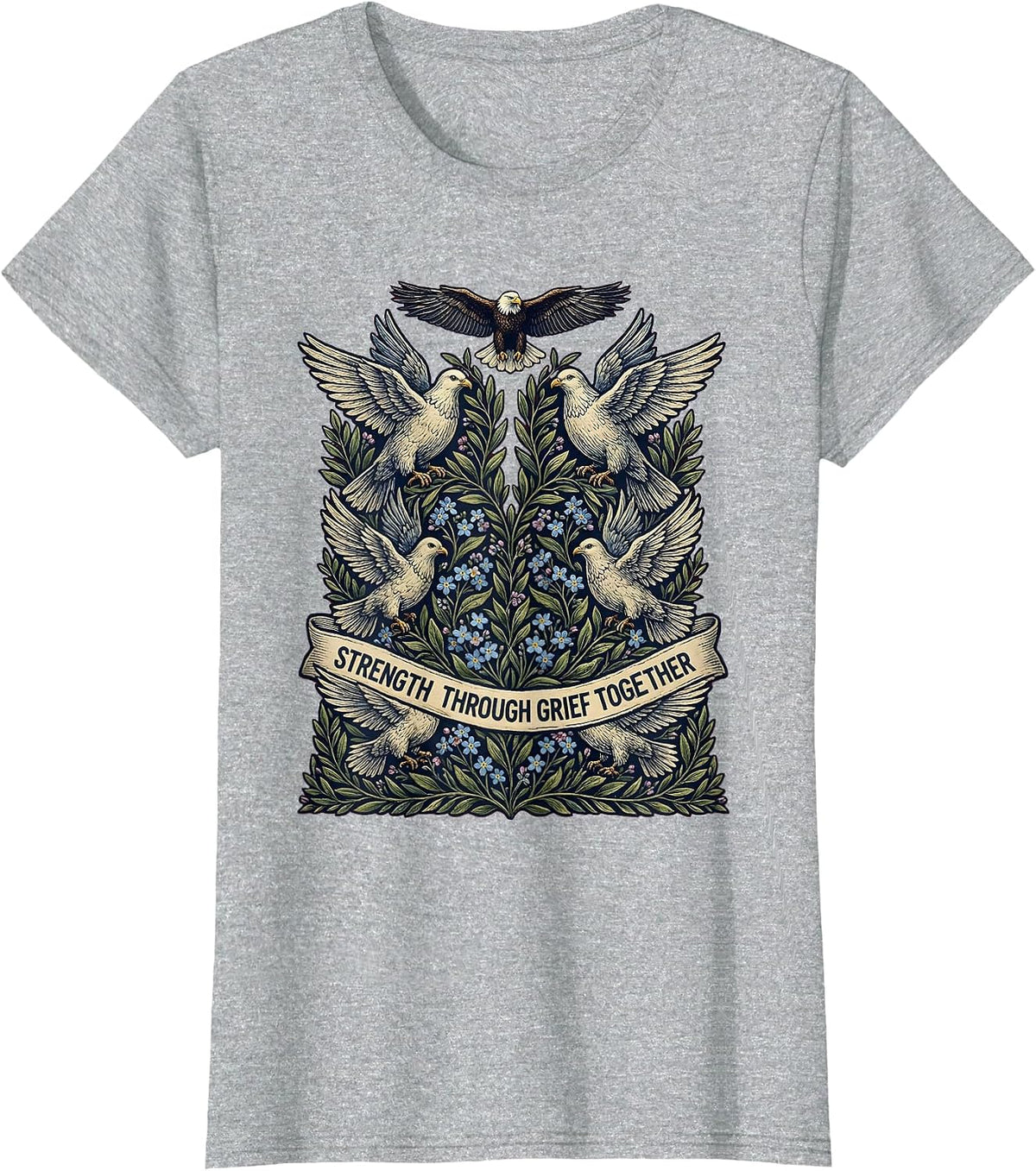 Sept 11 Memorial Strength Through Grief Together T-Shirt - Heather Grey