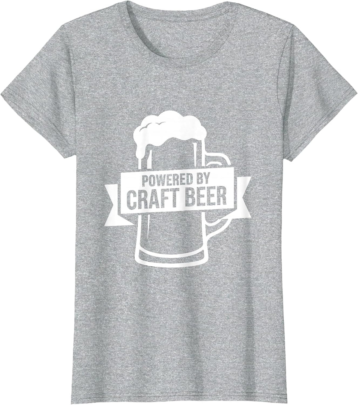Powered by Craft Beer Brew Lover Design T-Shirt - Heather Grey