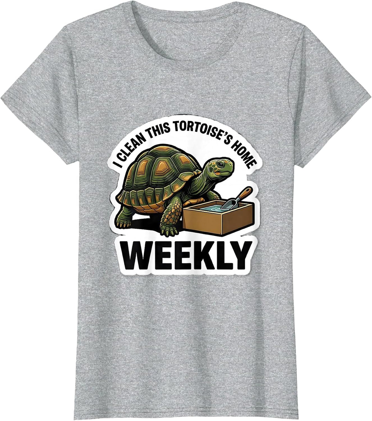 I Clean This Tortoise's Home Weekly Funny Tortoise Pet Lover T-Shirt - Heather Grey