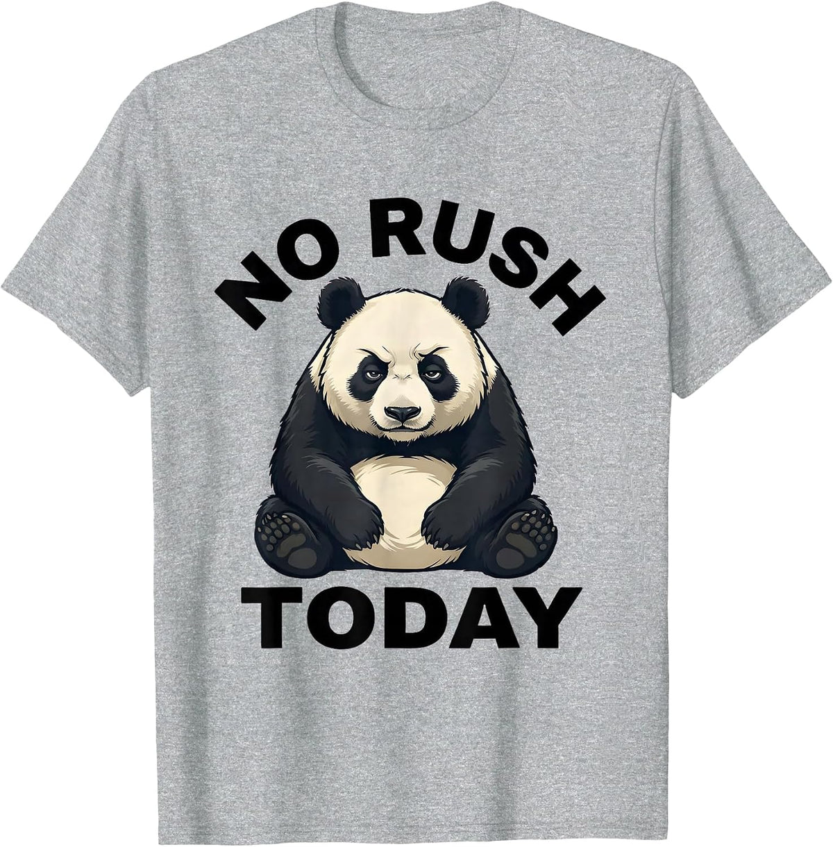 Men's No Rush Today Cute Kawaii Panda Lover Humor Gift T-Shirt - Heather Grey