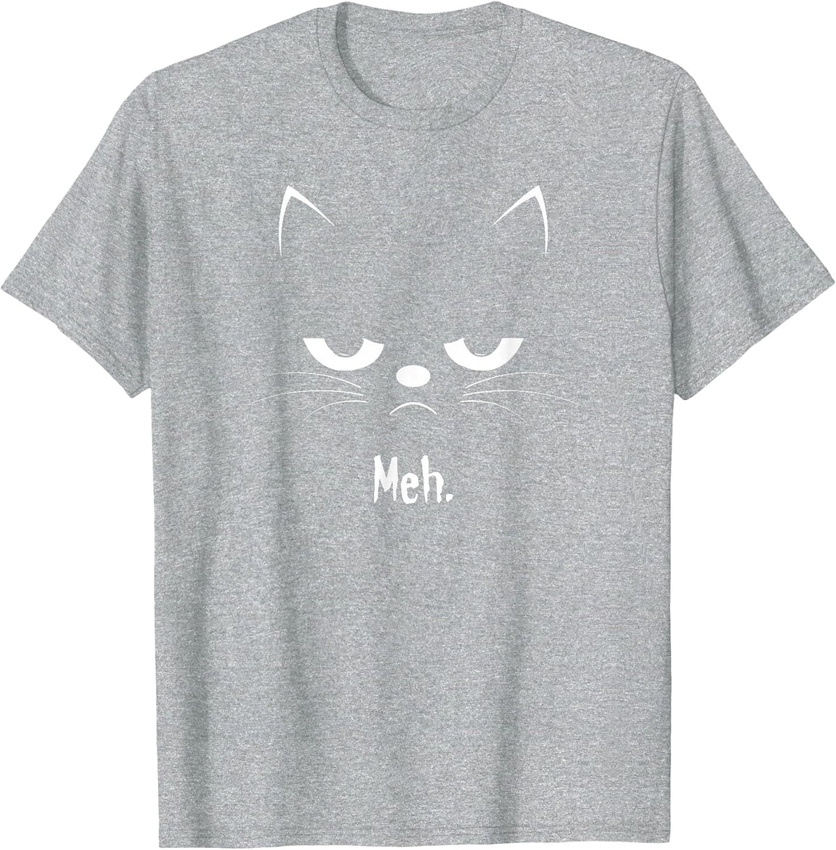 Sarcastic Funny Angry Cat Meh Halloween Costume T-Shirt - Heather Grey