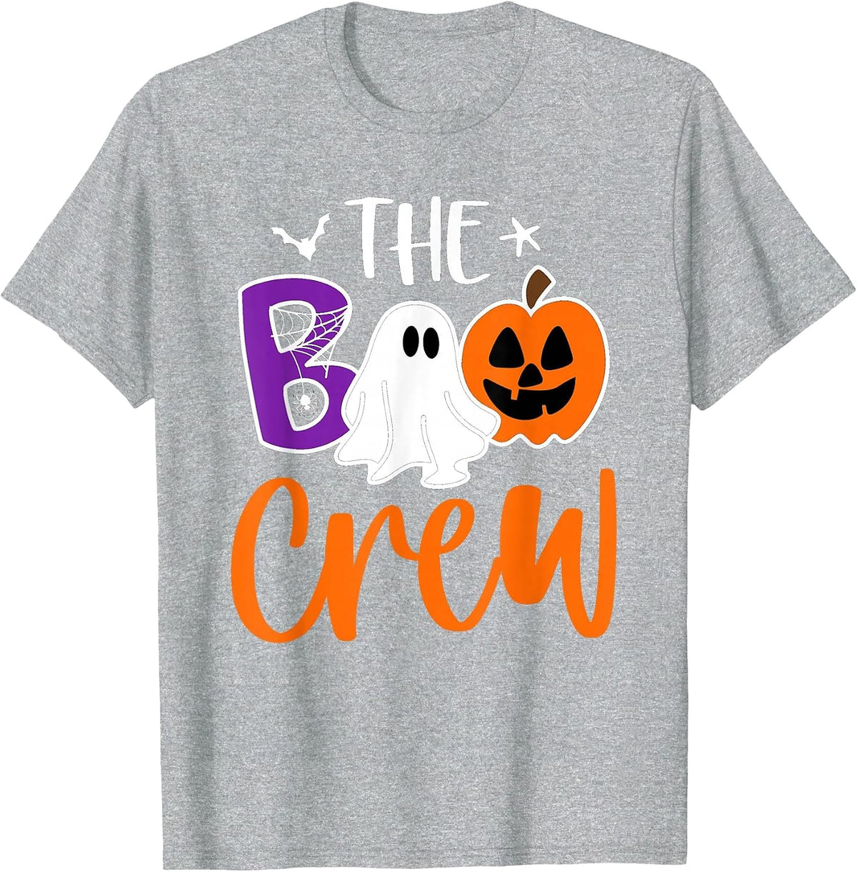 Halloween The Boo Crew Cute Ghost Spooky Family Matching T-Shirt - Heather Grey