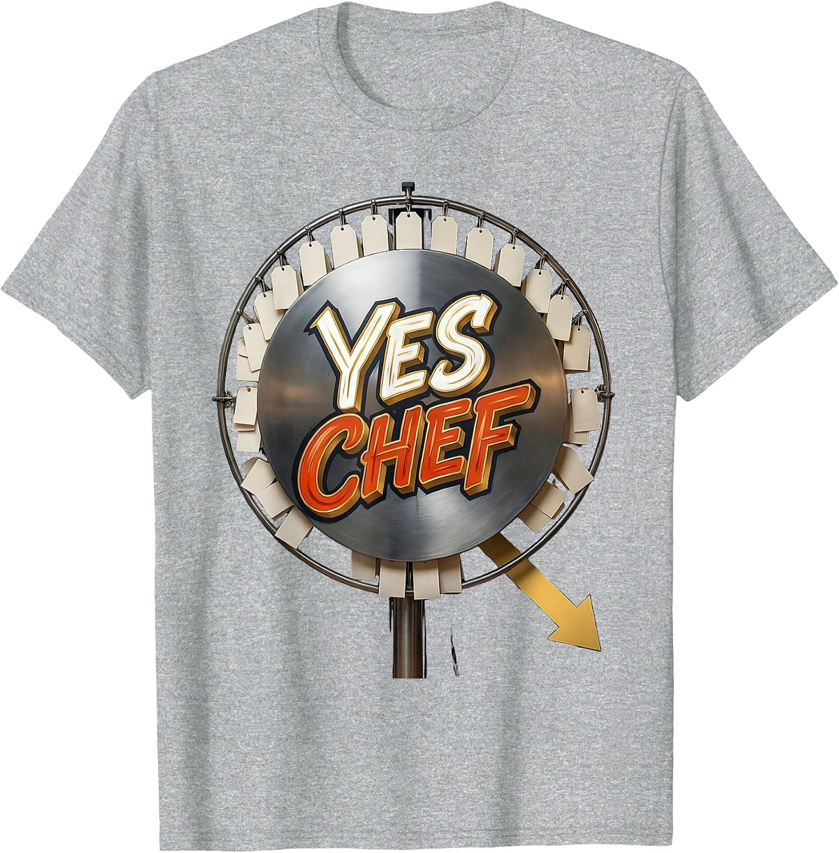 Men's Yes Chef Funny Restaurant Kitchen Staff Chef Humor T-Shirt - Heather Grey