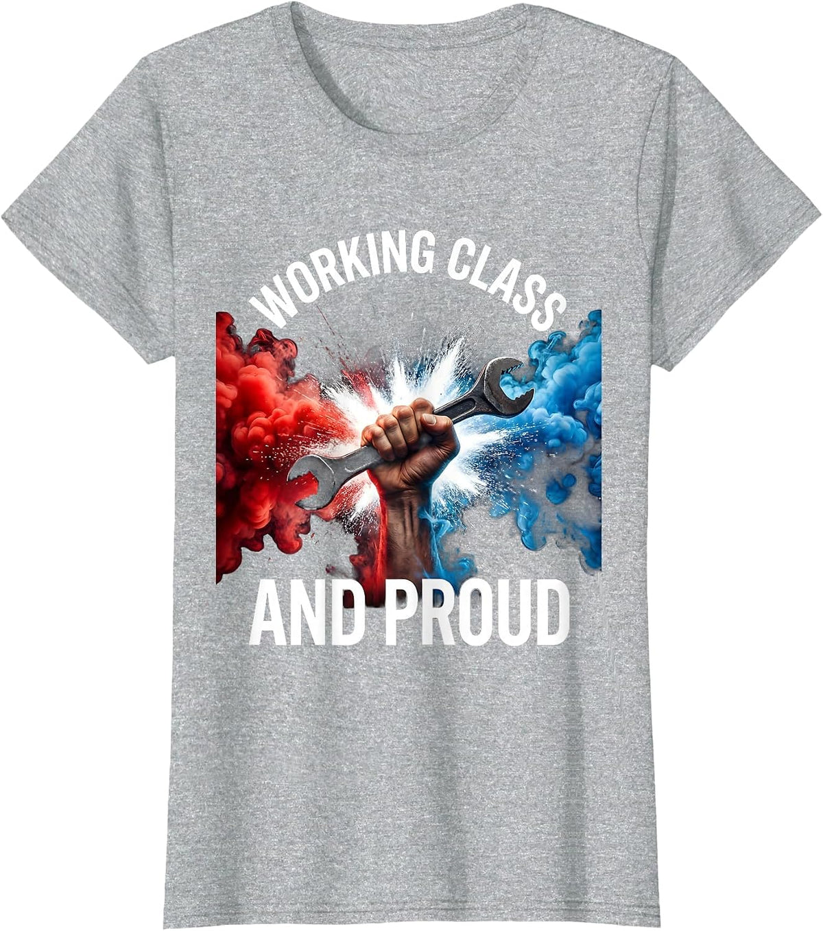 Working Class and Proud Labor Day Graphic T-Shirt - Heather Grey