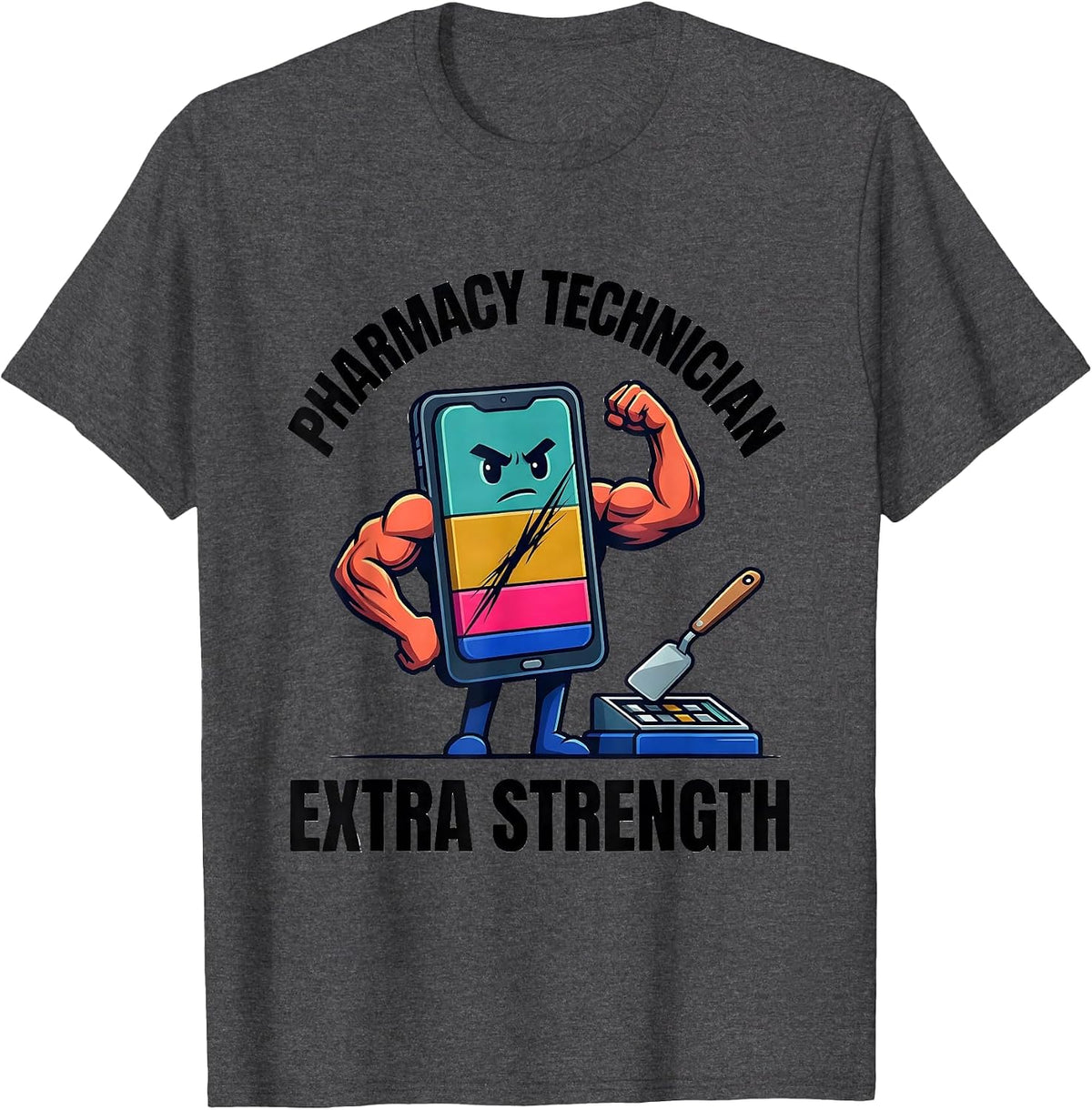 Pharmacy Technician Extra Strength Funny Pharmacy Squad T-Shirt - Dark Heather Grey
