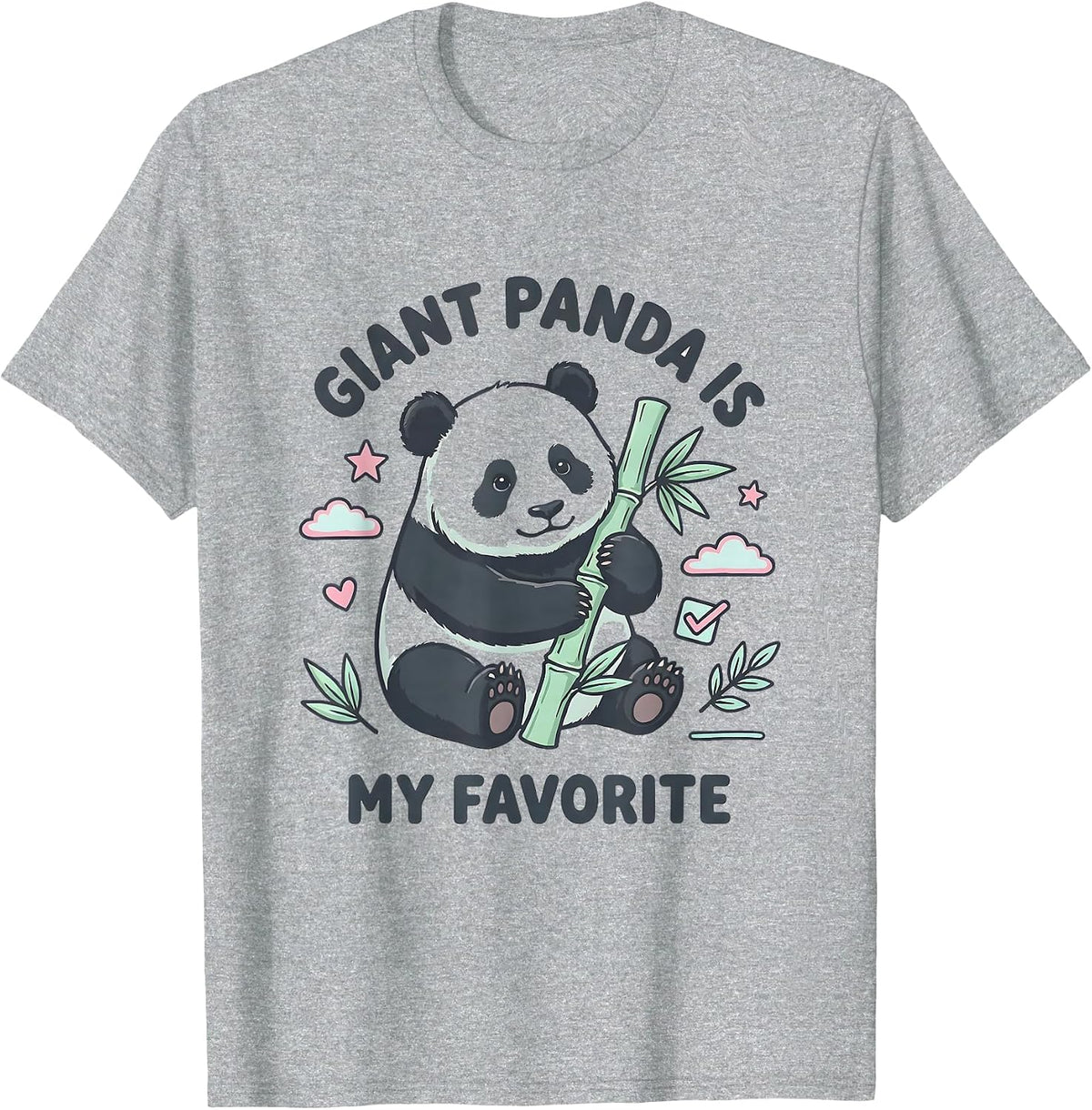 Men's Giant Panda Is My Favorite Cute Kawaii Panda Lover Gift T-Shirt - Heather Grey