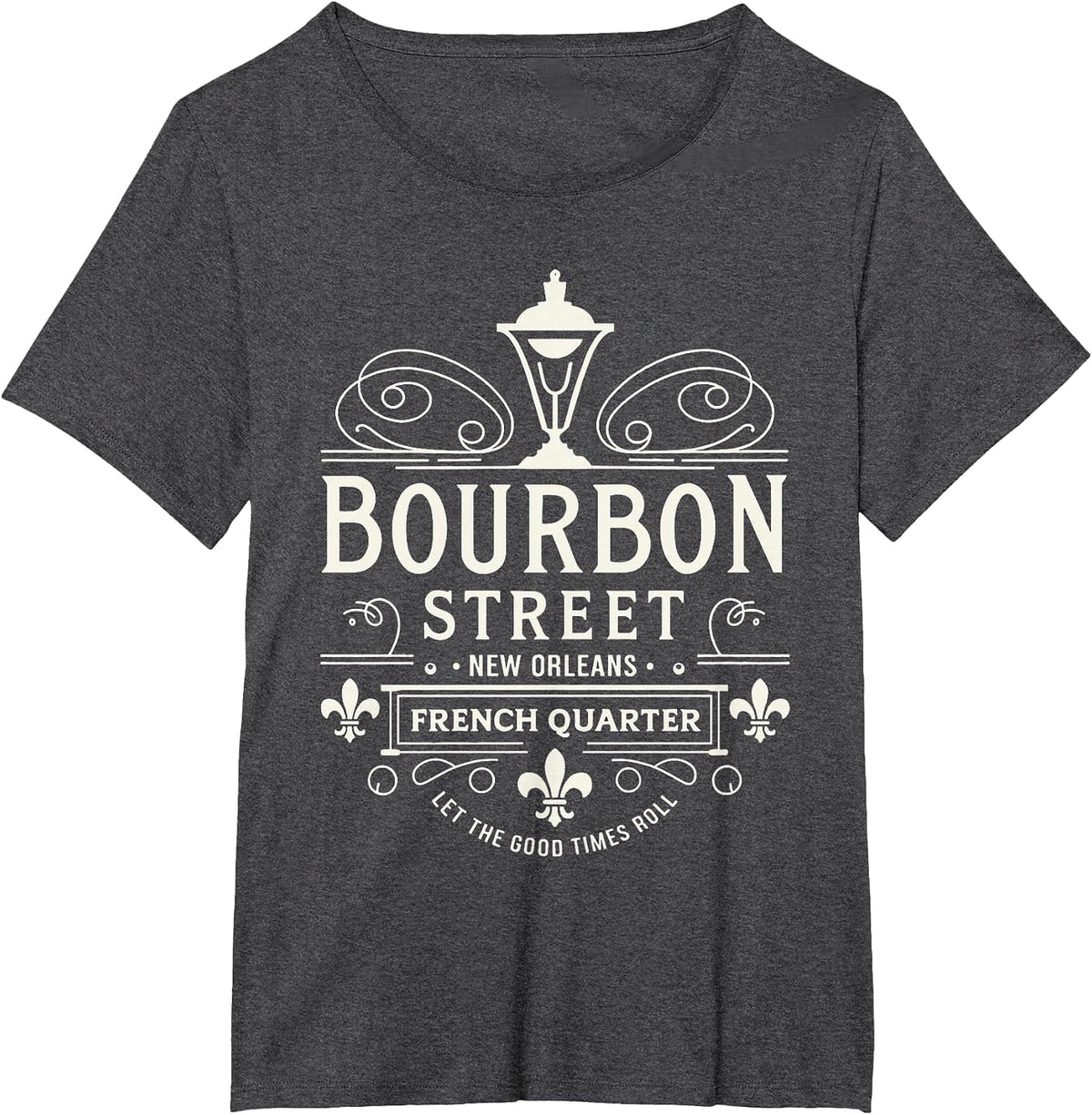 New Orleans French Quarter Bourbon Street Louisiana Souvenir T-Shirt - Dark Heather Grey