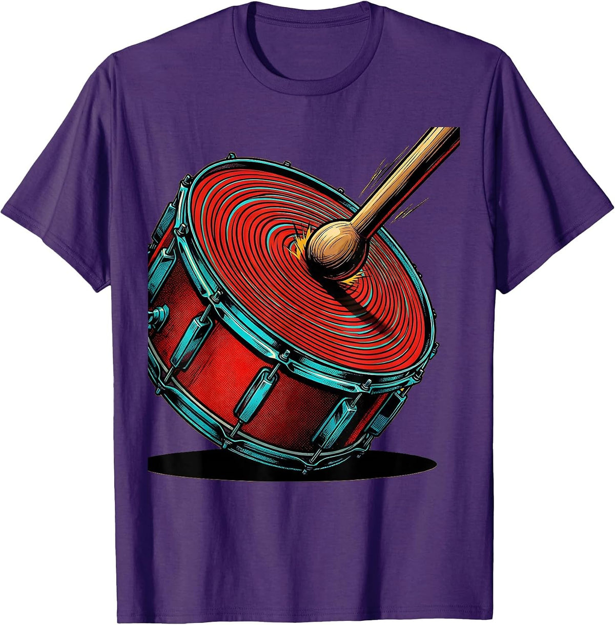 Go Team Battle Drum Strike Graphic T-Shirt - Purple