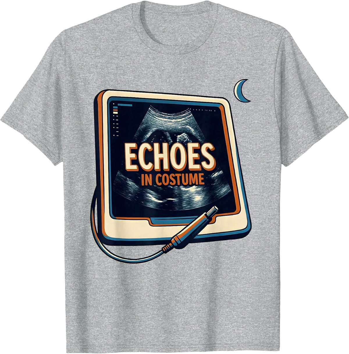 Men's Echoes In Costume Illustration Sonographer Halloween T-Shirt - Heather Grey