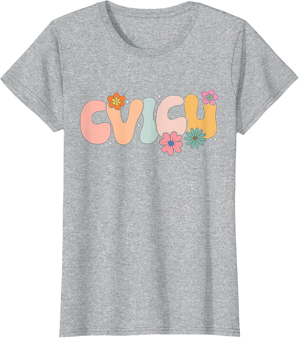 Groovy Cardiovascular Intensive Care Unit CVICU T-Shirt - Heather Grey