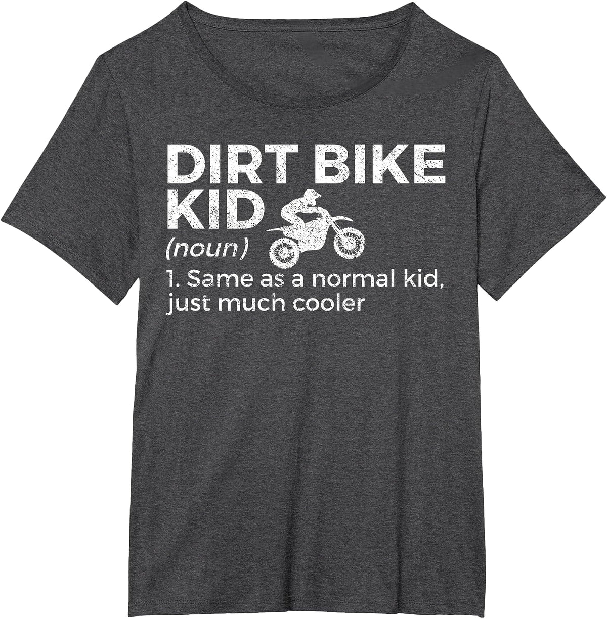 Dirt Bike Kid Definition Motocross T-Shirt - Dark Heather Grey