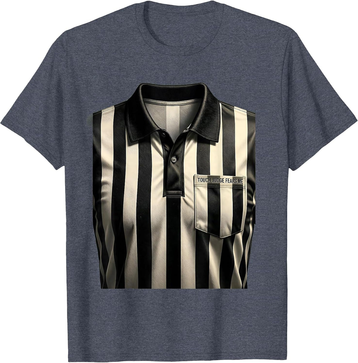 Touch Judge Fears Me Funny Rugby Design T-Shirt - Heather Blue