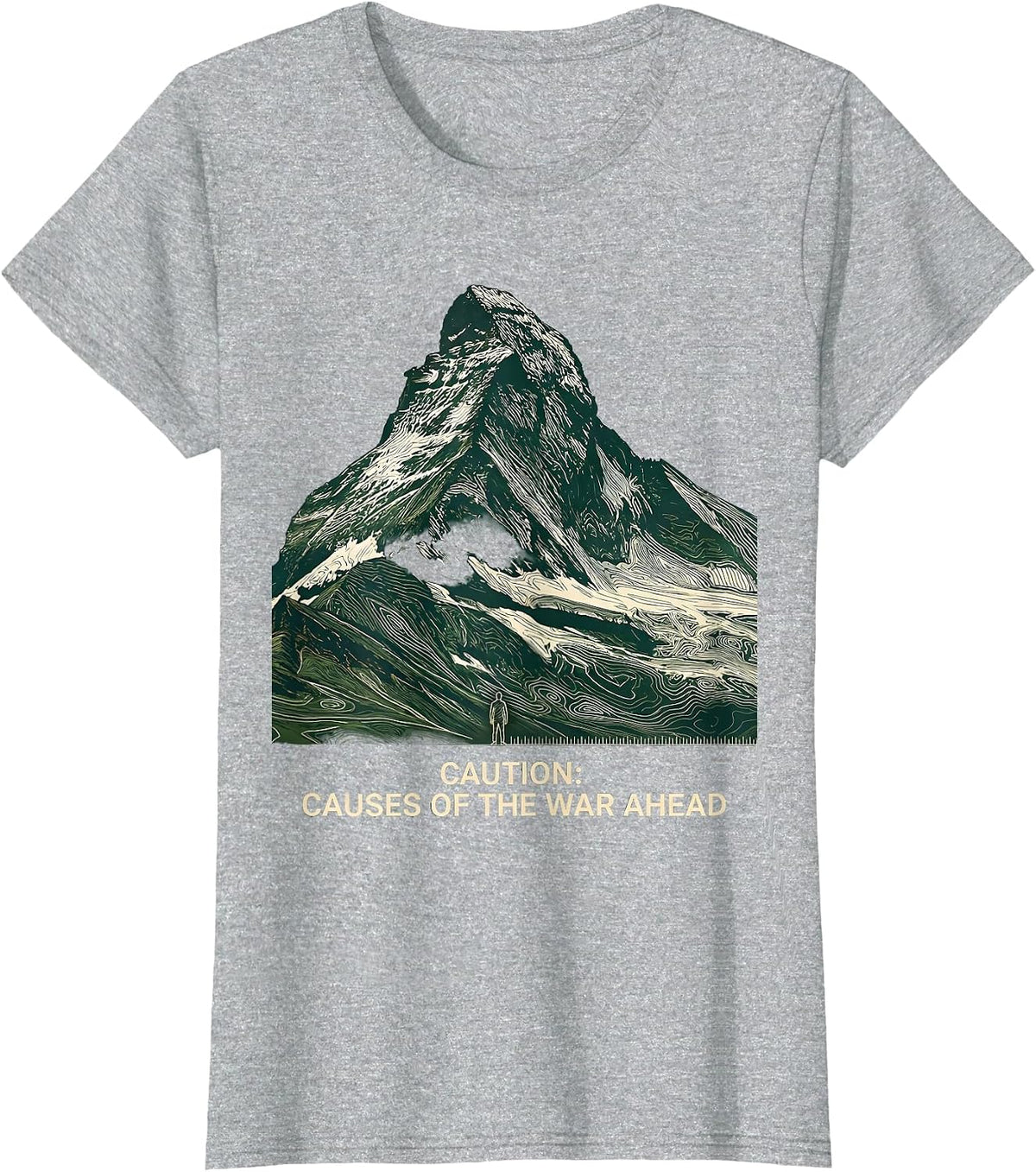 Women's Caution: Causes Of The War Ahead Funny History Teacher T-Shirt - Heather Grey