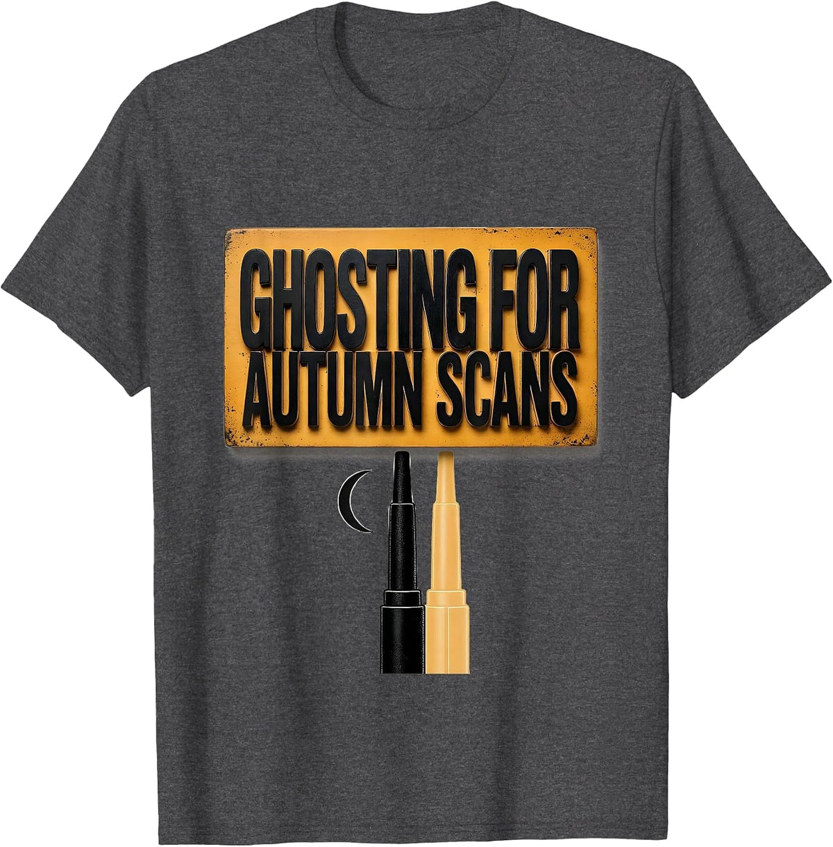 Ghosting For Autumn Scans Wood Type Letterpress Sonographer T-Shirt - Dark Heather Grey