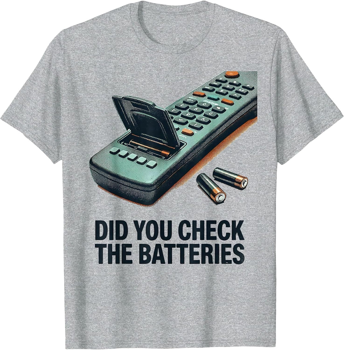 Men's Did You Check The Batteries Funny IT Tech Support Humor T-Shirt - Heather Grey