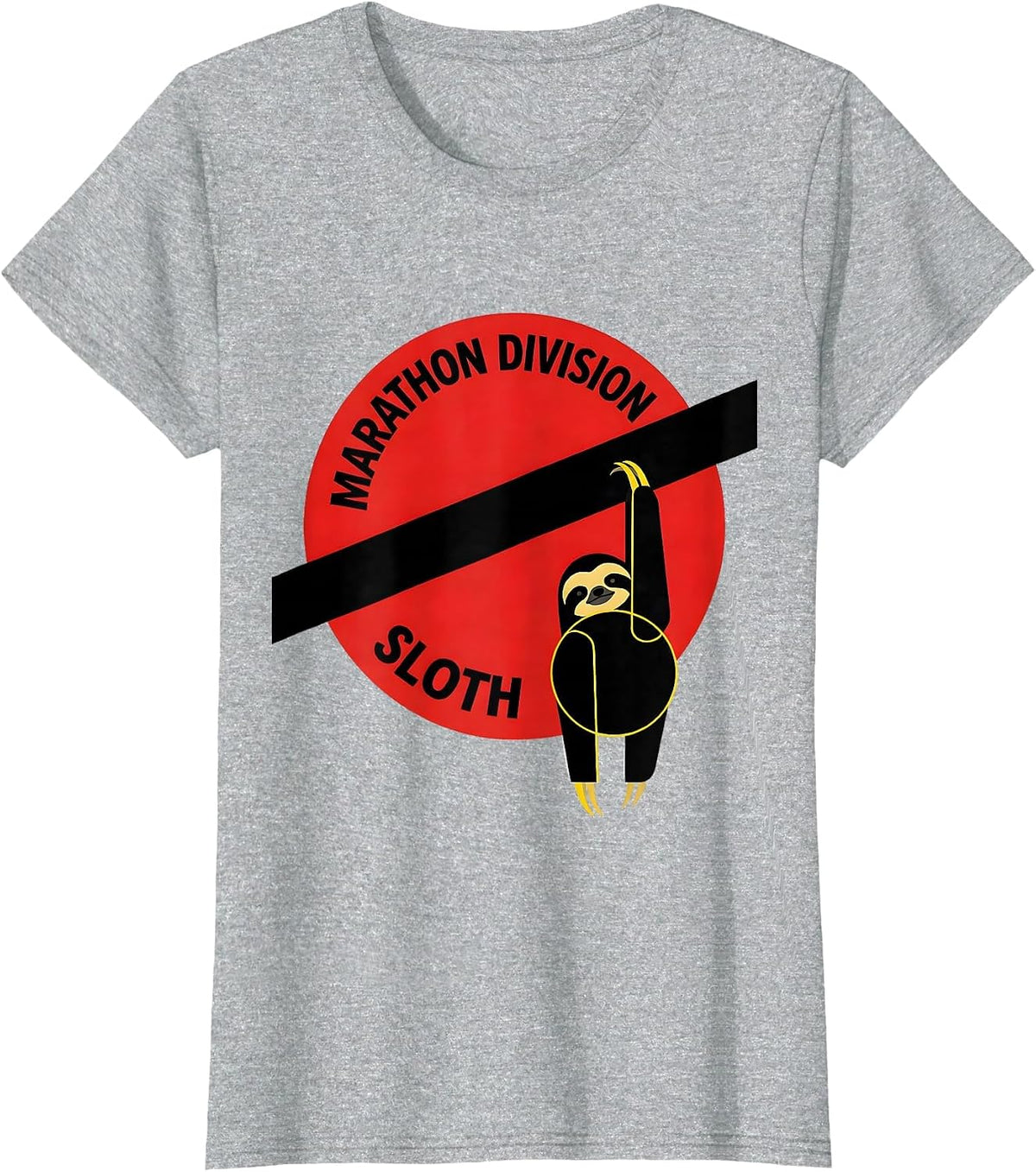 Women's Marathon Division Sloth Funny Sloth Lover Novelty Gift T-Shirt - Heather Grey