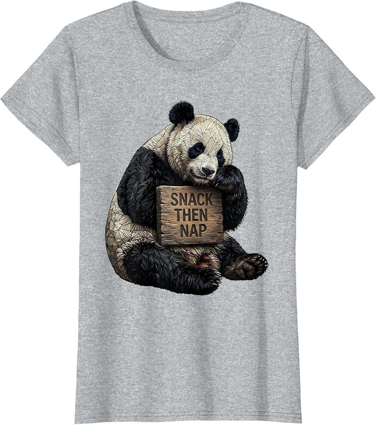 Snack Then Nap Funny Panda Lover Animal Humor T-Shirt - Heather Grey