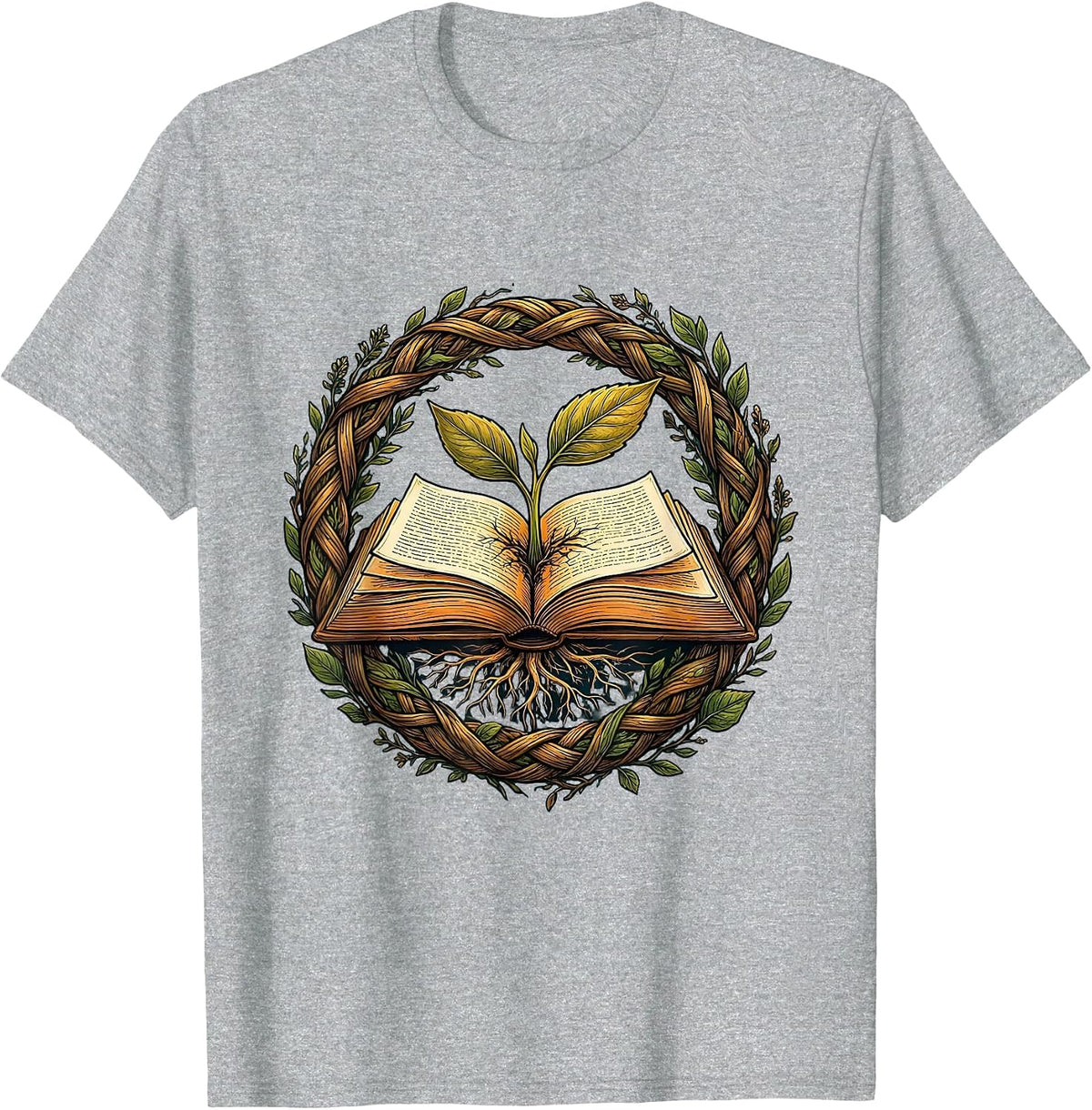 Men's Paraprofessional Seedling Book Growth Graphic T-Shirt - Heather Grey