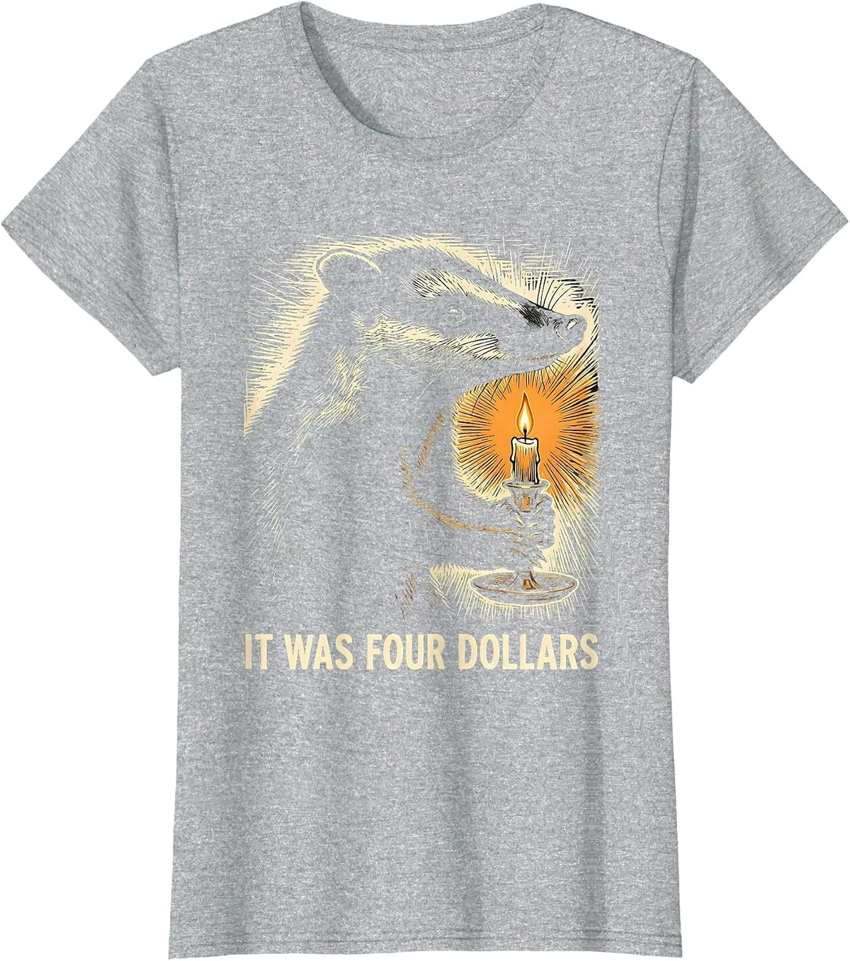 It Was Four Dollars Funny Opossum Thrifting Vintage T-Shirt - Heather Grey