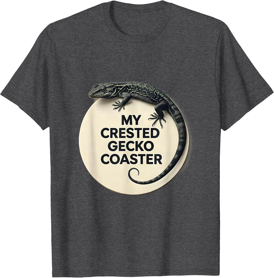Men's My Crested Gecko Coaster Funny Reptile Lover Pet Keeper Gift T-Shirt - Dark Heather Grey