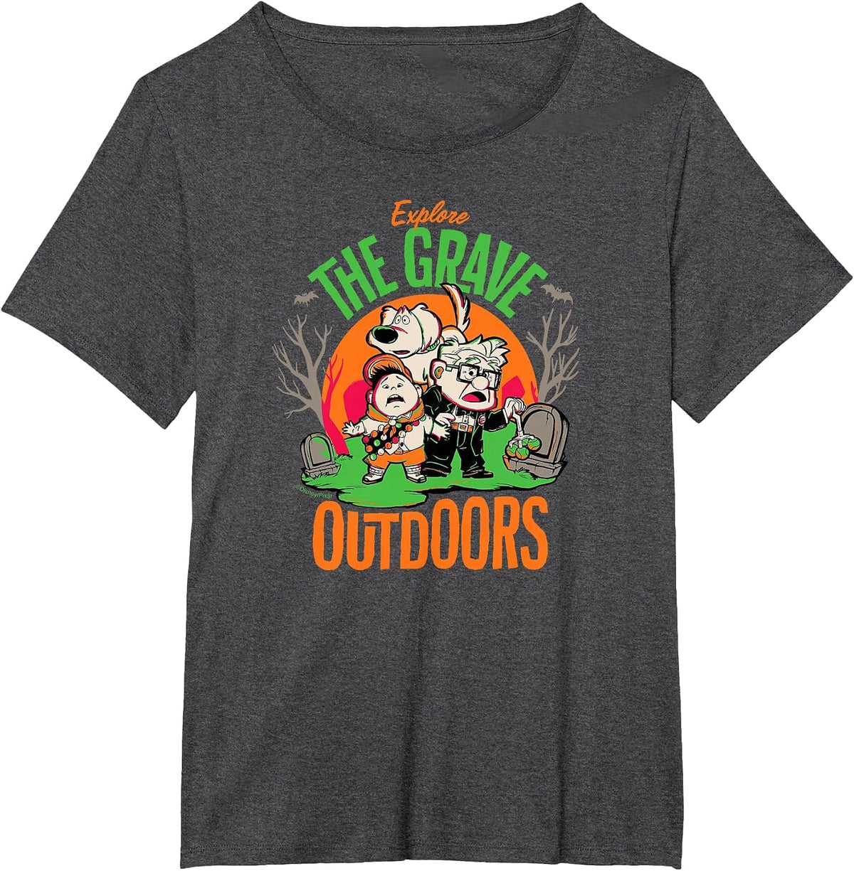 Disney and Pixar’s Up Explore the Grave Outdoors Halloween T-Shirt - Dark Heather Grey