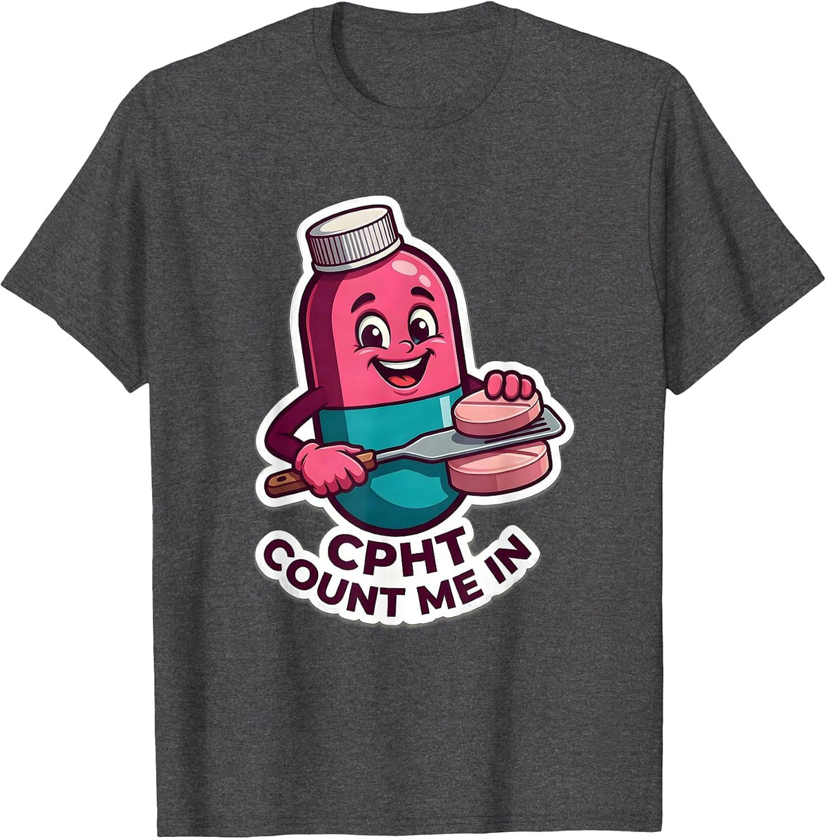 CPhT Count Me In Cute Pharmacy Tech Gift T-Shirt - Dark Heather Grey