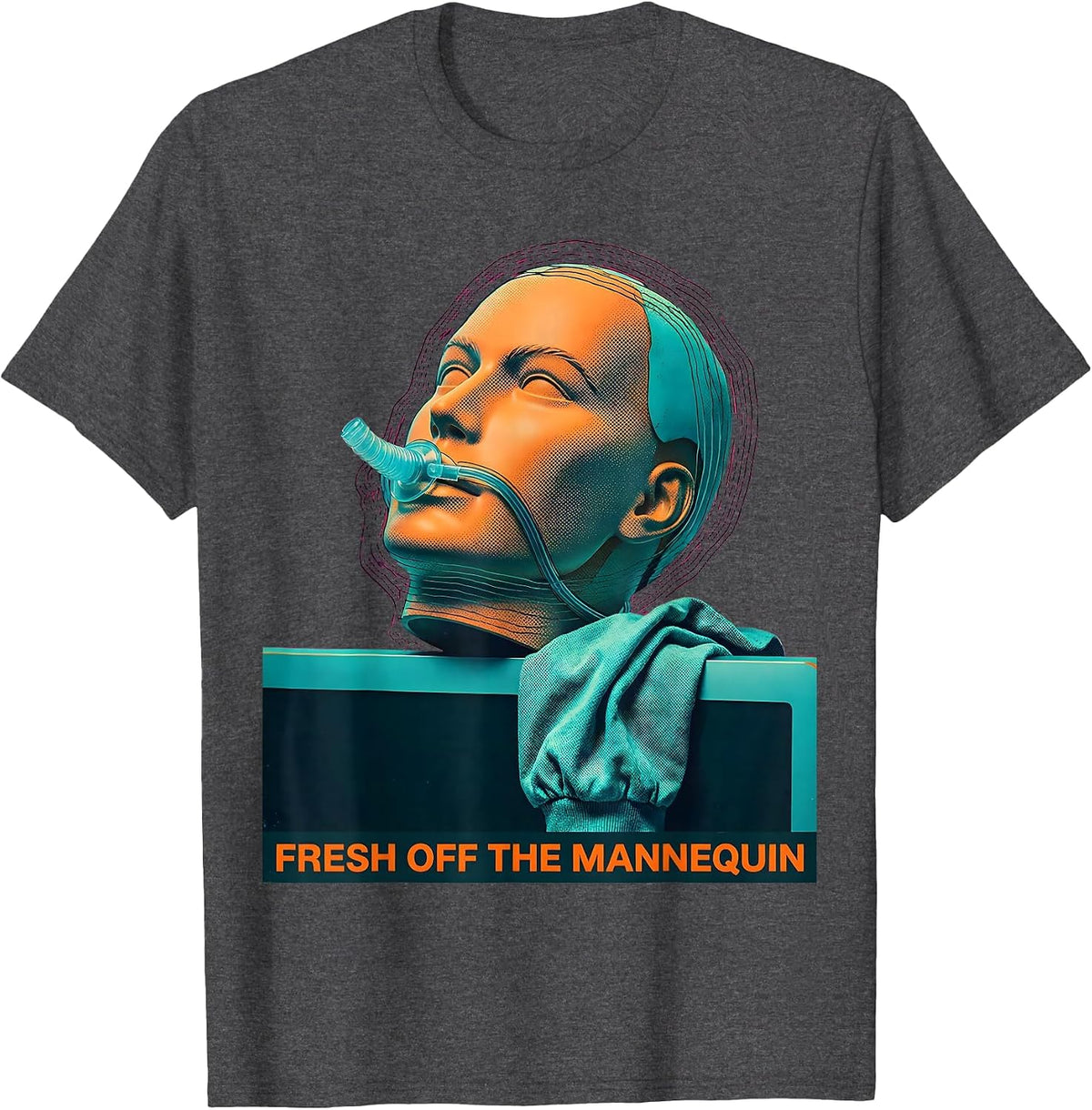 Fresh Off The Mannequin Funny EMT Paramedic First Responder T-Shirt - Dark Heather Grey