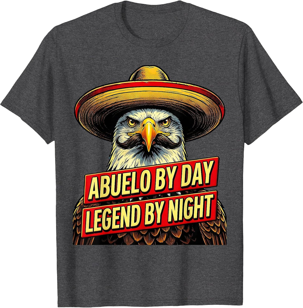 Abuelo By Day Legend By Night El Abuelo Mas Chingon T-Shirt - Dark Heather Grey