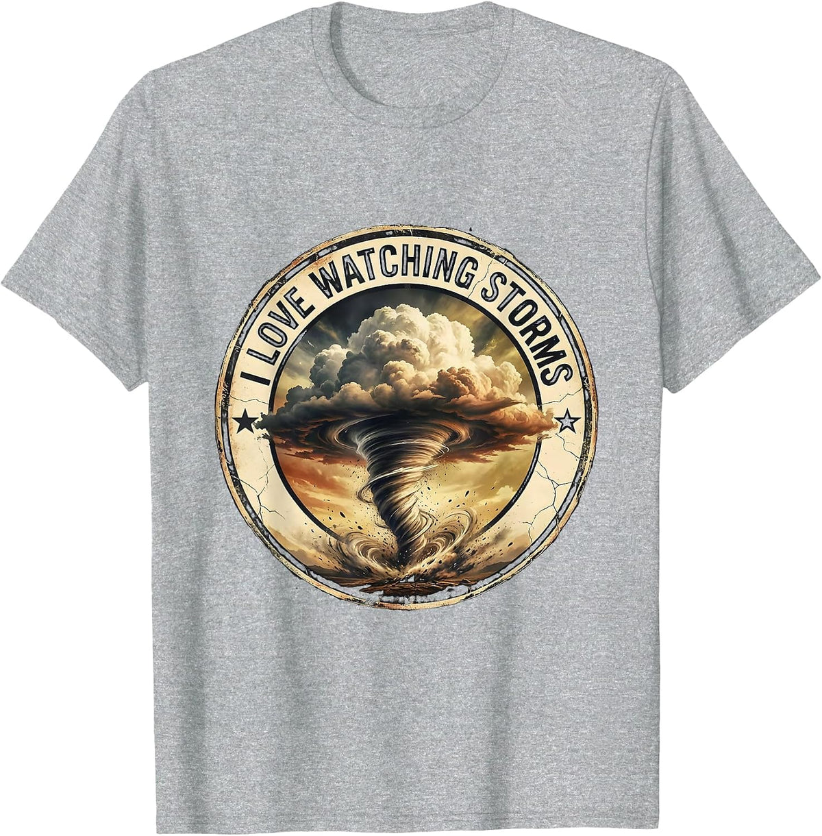 Men's I Love Watching Storms Distressed Funny Storm Chaser T-Shirt - Heather Grey