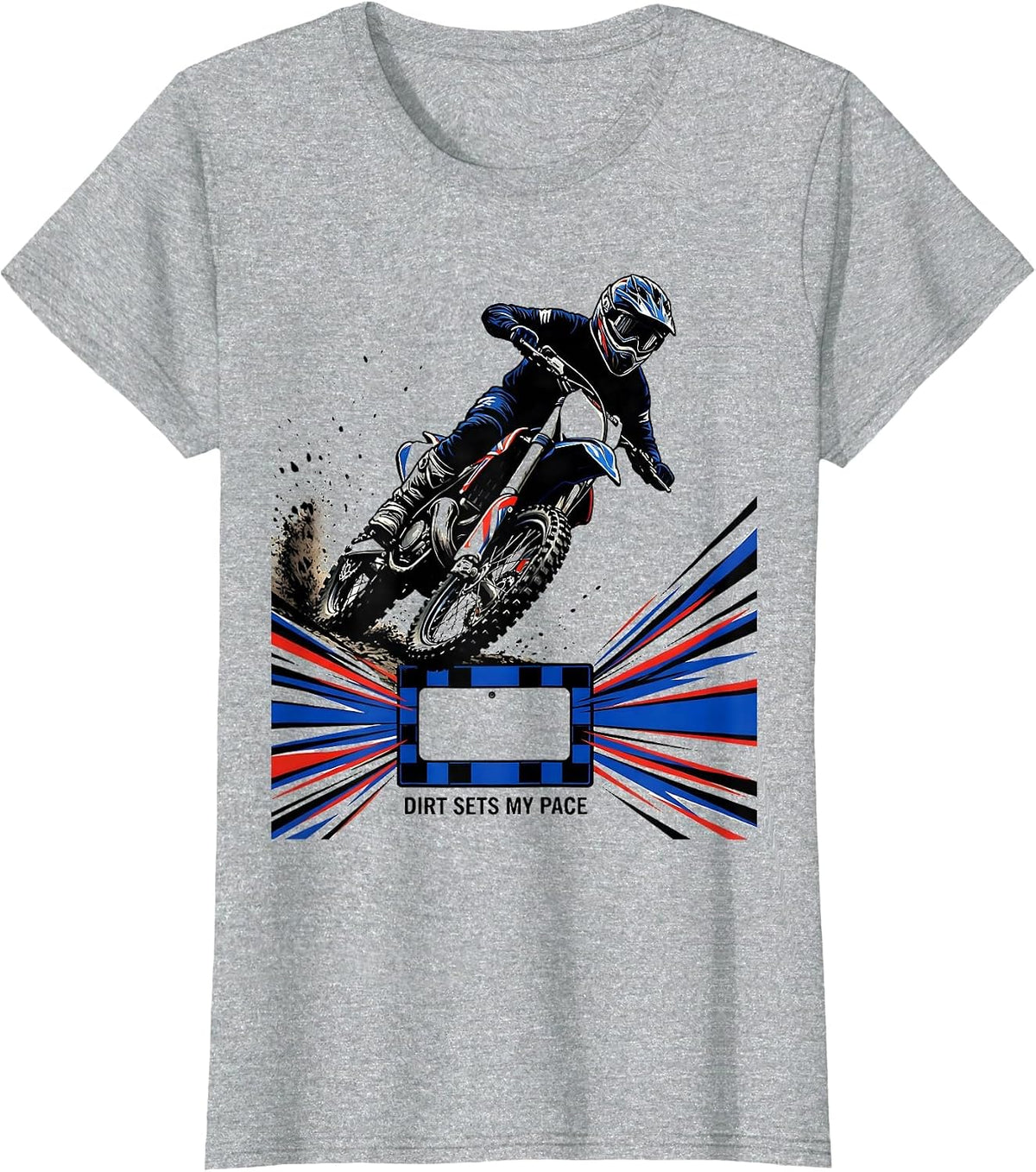 Dirt Sets My Pace Racing Livery Motocross Rider Dirt Bike T-Shirt - Heather Grey